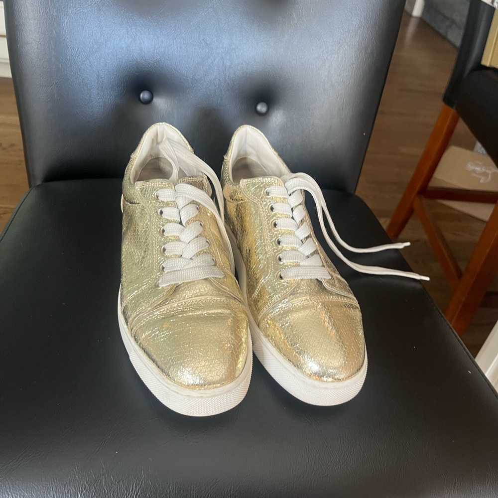 Christian Louboutin Metallic Gold Sneakers